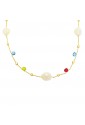 Collana Argento Dorato Perle Cristalli Colorati Candre' LUX108/C-O