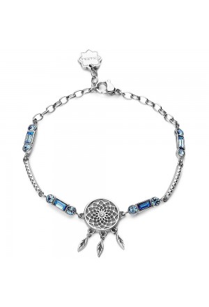 Bracciale Brosway Chakra Acchiappasogni Significato Serenità Protezione Cristalli Blu Acciaio BHKB110