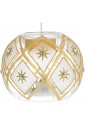 Sfera Vetro Soffiato Con Candela E Led Decoro Stelle Dorate Bagutta N8519-07