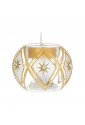 Sfera Vetro Soffiato Con Candela E Led Decoro Stelle Dorate Bagutta N8519-05