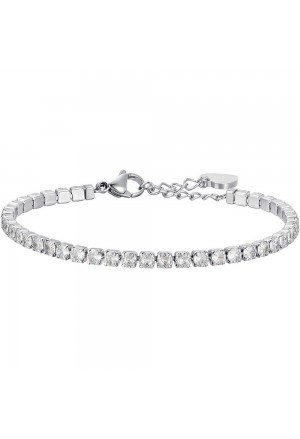 Bracciale Tennis Luca Barra Acciaio Cristalli Bianchi Donna BK2270