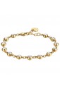 Bracciale Luca Barra Acciaio Anallergico Gold Cristalli Bianchi BK2441