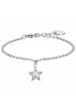 Bracciale Luca Barra Acciaio Anallergico Stella Punto Luce Bianco BK2415