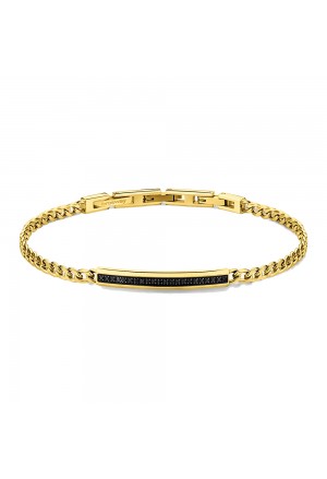 Bracciale Uomo Ink Acciaio Gold Zirconi Neri Brosway BIK118