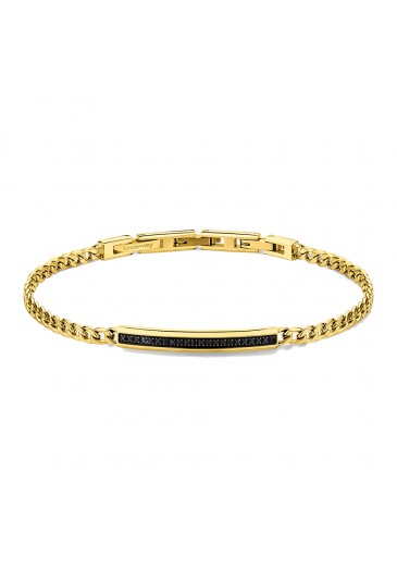 Bracciale Uomo Ink Acciaio Gold Zirconi Neri Brosway BIK118