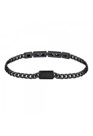 Bracciale Uomo Ink Acciaio Nero Zirconi Neri Brosway BIK116