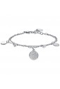 Bracciale Luca Barra Acciaio Anallergico Elementi Cristalli Bianchi BK2427