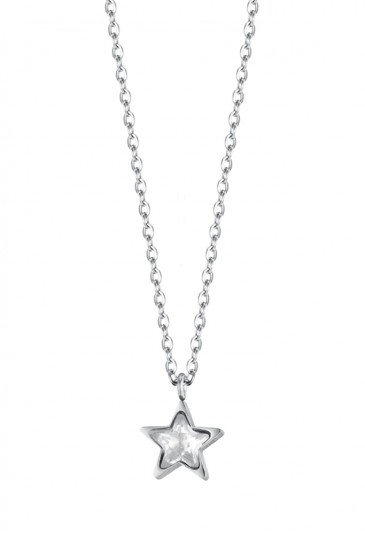 Collana Luca Barra Acciaio Anallergico Stella Punto Luce Bianco CK1816