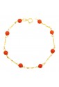 Bracciale Neonato Corallo Rosso Oro Giallo 18KT Regalo Nascita Fantasia Monile W4GQWFM