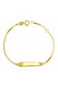 Bracciale Neonato Piastrina Centrale Oro Giallo 18KT Regalo Nascita Fantasia Monile 3RZ30FM