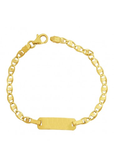 Bracciale Neonato Piastrina Centrale Oro Giallo 18KT Regalo Nascita Fantasia Monile 00RI0FM