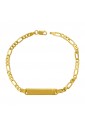 Bracciale Neonato Piastrina Centrale Oro Giallo 18KT Regalo Nascita Fantasia Monile T1XAYFM