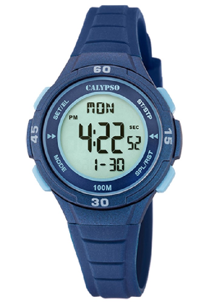 Orologio Calypso Digitale Cronometro Allarme Bambino 10ATM Azzurro