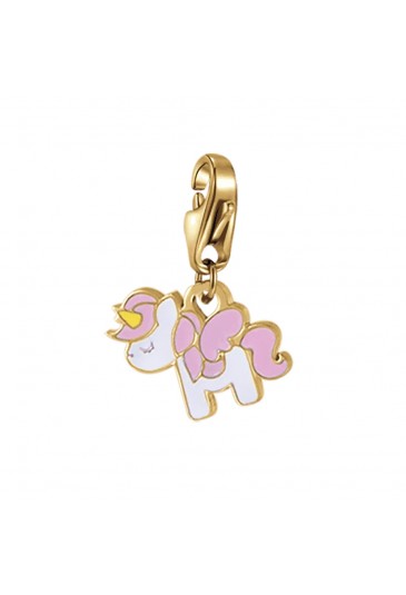 Charm Unicorno Acciaio Dorato Luca Barra CH220