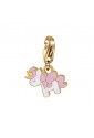 Charm Unicorno Acciaio Dorato Luca Barra CH220