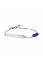 Bracciale Bambino Luca Barra Acciaio Pietre Blu Nere JB157