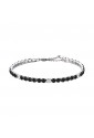 Bracciale Tennis Luca Barra Uomo Acciaio Anallergico Cristalli Neri Bianchi BA1481