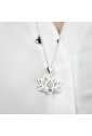 Collana Luca Barra Acciaio Fiore Di Loto Cristalli Bianchi CK1902