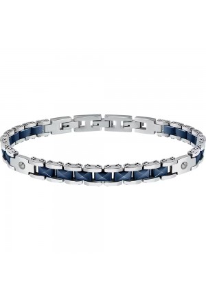 Bracciale Sector Acciaio Ceramica Blu Lunghezza 22cm Uomo SAFR31