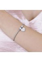 Bracciale Donna Acciaio Charm Cuore Cristalli Bianchi Luca Barra BK1933