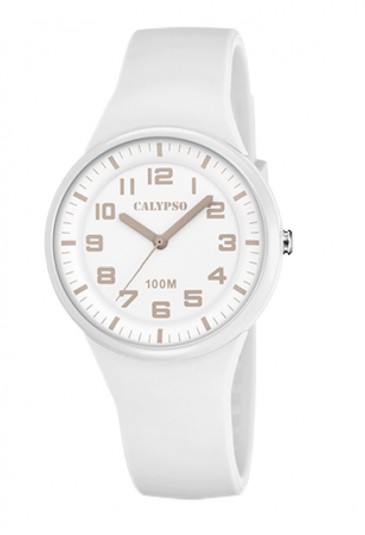 Orologio Calypso Solo Tempo Bianco 10ATM Donna K5851/1