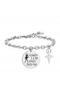 Bracciale Script Ballerina Luca Barra Ciondolo Incisione La Danza E' Il Mio Viaggio Senza Fine BK2687