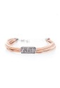 Bracciale Incisione Pater Lastra Argento Cuoio Beige Agios AGI328/B-BE