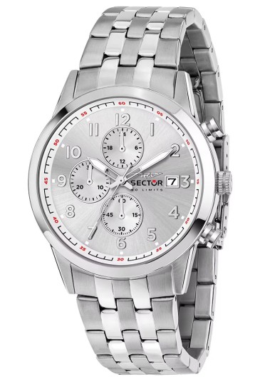 Orologio Sector 660 Cronografo Quarzo 5ATM Datario Quadrante Silver Acciaio Uomo R3273617008