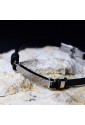 Bracciale Sector Collezione Bandy Cinturino Pelle Nera Placchetta Acciaio Martellato Uomo SZV112