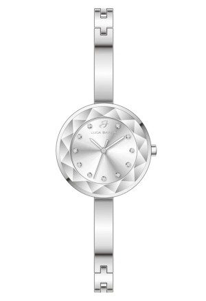 Orologio Donna Quadrante Bianco Cristalli Acciaio Anallergico Luca Barra BW388