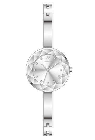 Orologio Donna Quadrante Bianco Cristalli Acciaio Anallergico Luca Barra BW388