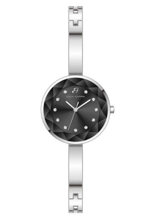 Orologio Donna Quadrante Nero Cristalli Acciaio Anallergico Luca Barra BW389