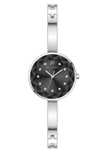 Orologio Donna Quadrante Nero Cristalli Acciaio Anallergico Luca Barra BW389