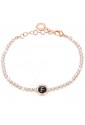 Bracciale Tennis Donna Rose Smalto Nero Cristalli Lettera F Dvccio 14UPUFM