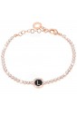 Bracciale Tennis Donna Rose Smalto Nero Cristalli Lettera L Dvccio 96YC6FM