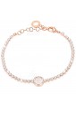 Bracciale Tennis Donna Rose Smalto Bianco Cristalli Lettera E Dvccio 9GV4VFM