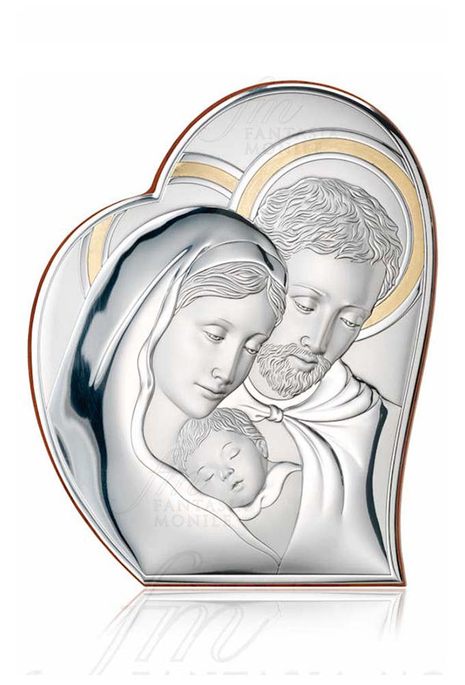 Quadro sacra famiglia argento 19x26 cm ag