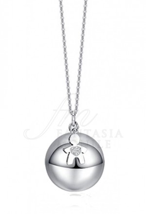 Collana Lady Charm Chiama Angeli Bambino Acciaio Cristalli Luca Barra CK770